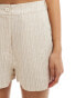 ASOS DESIGN tailored short with linen in natural stripe