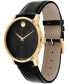 ფოტო #2 პროდუქტის Men's Museum Classic Swiss Quartz Black Leather Watch 40mm