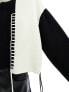 Фото #7 товара Edited contrast stitch knitted jumper in monochrome