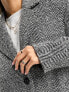 Фото #7 товара Stradivarius wool blend coat in grey herringbone