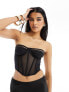 Фото #1 товара ASOS DESIGN Lexi mesh and microfibre underwired corset in black