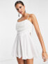 ASOS DESIGN corset mini dress with soft cowl front in white