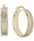 ფოტო #1 პროდუქტის Lattice-Design Hoop Earrings in 14k White Gold and 14k Gold