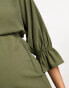 Фото #4 товара ASOS DESIGN Maternity nursing drawstring waist mini dress in khaki