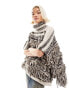 Фото #4 товара Urban Revivo striped tassel poncho in brown