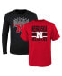 Preschool Boys and Girls Black, Scarlet Nebraska Huskers Fan Wave Short and Long Sleeve T-shirt Combo Pack Black, Scarlet, 4 - фото #1