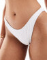 Фото #3 товара Cotton On high side brazillian bikini bottom in white crinkle