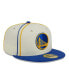 Men's Cream, Royal Golden State Warriors Piping 2-Tone 59FIFTY Fitted Hat