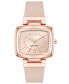 ფოტო #1 პროდუქტის Women's Quartz Blush Pink Textured Faux Leather Watch, 36mm