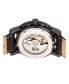 ფოტო #4 პროდუქტის Stavros Automatic Black Case, Genuine Black Leather Watch 44mm