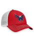 Men's Red, White Washington Capitals Slouch Core Primary Trucker Snapback Hat Красно-белый - фото #2