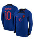 Фото #4 товара Men's Memphis Depay Blue Netherlands National Team 2022/23 Away Breathe Stadium Replica Player Long Sleeve Jersey