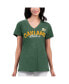 Фото #1 товара Women's Green Distressed Oakland Athletics Key Move V-Neck T-shirt