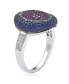 ფოტო #2 პროდუქტის Suzy Levian Sterling Silver Cubic Zirconia Multi-Color Pave Puff Ring