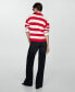 ფოტო #8 პროდუქტის Women's Striped Polo-Neck Sweater