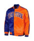 Фото #4 товара Men's Blue, Orange New York Knicks Fast Break Satin Full-Snap Jacket