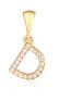 Gold-plated pendant with zircons letter "D" SVLP0948XH2BIGD