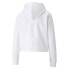 Фото #4 товара Puma Essential Cropped Metallic Logo Pullover Hoodie Womens White Casual Outerwe