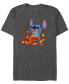 Фото #1 товара Men's Lilo Stitch Leaf Pile Short Sleeves T-shirt