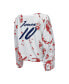 ფოტო #4 პროდუქტის Women's Threads Mac Jones White New England Patriots Off-Shoulder Tie-Dye Name and Number Cropped Long Sleeve V-Neck T-shirt
