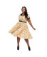 Plus Size Collared Short Sleeved Belted Alexis Swing Dress