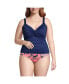 ფოტო #1 პროდუქტის Plus Size Chlorine Resistant Wrap Tankini Swimsuit Top