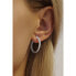 Silver round earrings with unique Milla clasp JJJE0106