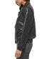 Фото #3 товара Women's Faux Leather Dad Bomber Jacket