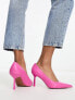 ASOS DESIGN Wide Fit Sterling mid heeled court shoes in pink