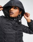 Only padded jacket with hood in black