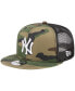 Фото #1 товара Men's Camo New York Yankees Woodland Camo Trucker 9FIFTY Snapback Hat