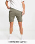 ASOS DESIGN jersey shorts with cargo pockets in khaki Фиолетовый, 2XS - W28 - фото #1