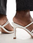 Фото #4 товара ASOS DESIGN Wide Fit Hayes strappy mid sandal heeled mules in white