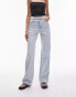 Topshop Tall mid rise column jeans in bleach