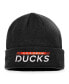 Фото #3 товара Men's Black Anaheim Ducks Authentic Pro Rink Cuffed Knit Hat