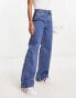 Фото #1 товара ASOS DESIGN wide leg dad jeans in mid blue