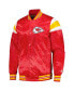 Фото #3 товара Men's Red Kansas City Chiefs Satin Full-Snap Varsity Jacket