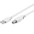 Фото #1 товара Wentronic USB 2.0 Hi-Speed cable - white - 1 m - 1 m - USB A - USB B - USB 2.0 - 480 Mbit/s - White