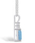 ფოტო #3 პროდუქტის Aquamarine (1-3/8 Ct. T.W.) and Diamond (1/10 Ct. T.W.) Pendant Necklace in 14K White Gold