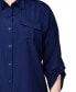 ფოტო #3 პროდუქტის Plus Size 3/4 Sleeve Roll Tab Blouse