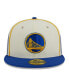 ფოტო #3 პროდუქტის Men's Cream, Royal Golden State Warriors Piping 2-Tone 59FIFTY Fitted Hat