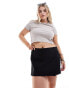 Фото #4 товара ASOS DESIGN Curve asymmetric wrap bengaline skort in black