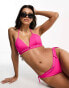 Tommy Hilfiger original tie side cheeky bikini bottom in hot pink Розовый, XS - EU 34 - фото #1