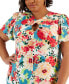 Фото #4 товара Plus Size Floral-Print Keyhole Midi Dress