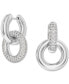 Pavé Interlocking Loop Charm Mismatch Hoop Earrings