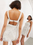 Фото #1 товара ASOS EDITION Cornelli embroidered mini dress in ivory