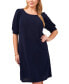 Фото #3 товара Plus Size Puff-Sleeve Sheath Dress