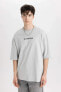 Erkek T-shirt B5519ax/gr91 Lt.grey