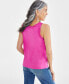 Фото #2 товара Women's Lace-Trim Cotton Tank Top, Created for Macy's