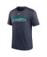 Фото #3 товара Men's Heather Navy Seattle Mariners Home Spin Tri-Blend T-shirt